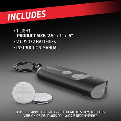 Energizer Find Me Keychain Light, Apple Find My Bluetooth Tracker, Black - color: Black