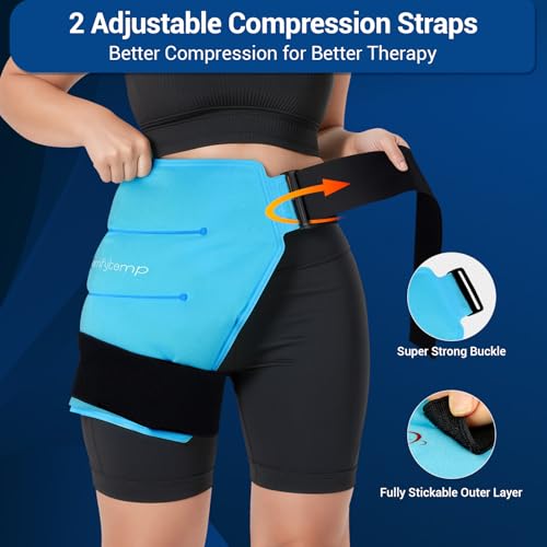 Comfytemp Hip Ice Pack Wrap for Hip Pain Relief, Sciatica, Blue (S/M) - color: Blue, size: Small/Medium