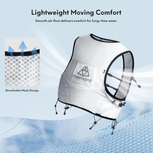 Haimont 8L Trail Running Hydration Vest with Soft Flasks - color: White, size: Small
