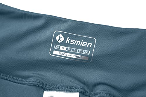 Ksmien Women's 2 in 1 Running Shorts with Liner Phone Pockets - color: Denim Blue, size: Large