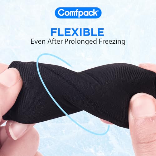 Comfpack 4PCS Finger Sleeves Gel Ice Pack for Pain Relief, Hot Cold Therapy - color: Black