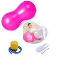 Yoga Ball, Exercise Pilates Peanut Ball, Fitness Balance Balls with Inflation Pump, Muscle Training,Birthing, Used in Hotels, Home, Yoga Studios/Pink