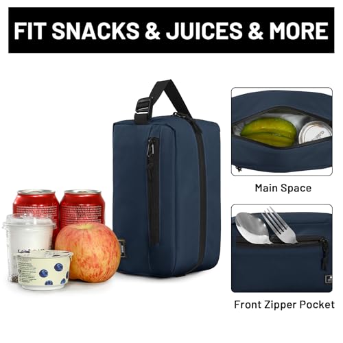 MIER Small Freezable Snack Bags Mini Cooler with 2 Gel Packs, Dark Blue - color: Dark Blue