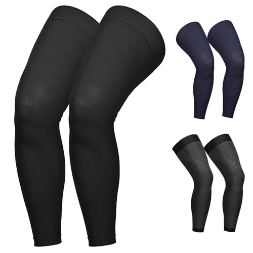 KEKING Full Leg Compression Sleeves, 20-30mmHg Graduated, Unisex, Running - color: All Black, size: 3X-Large