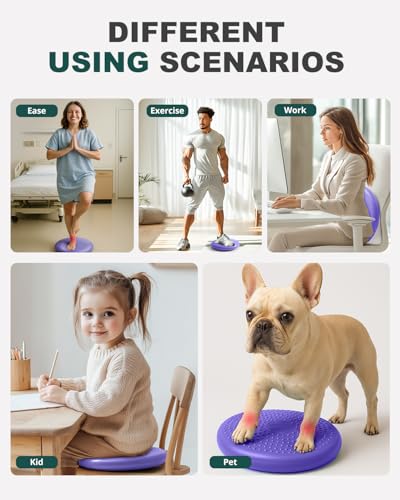 Trideer Wobble Cushion, Balance Pad, Wiggle Seat for Flexible Seating - color: Light Purple
