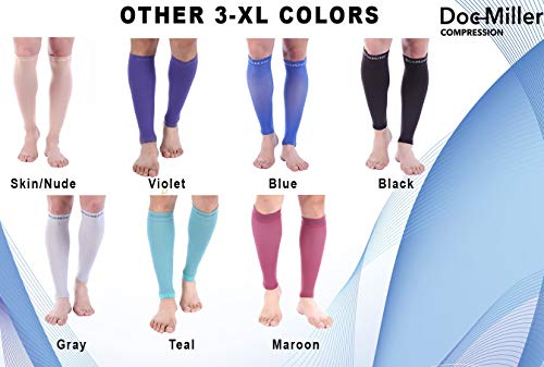 Doc Miller Compression Calf Sleeve for Men & Women, 20-30mmHg - color: Violet, size: Small REGULAR
