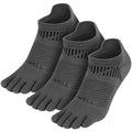 VWELL Toe Socks for Men Women COOLMAX Athletic Running Ankle Socks (3Pairs) - color: Grey, size: Medium