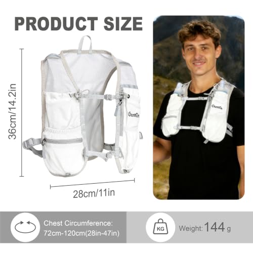 Running Vest for Women Lightweight Hydration Vest for Hiking Marathon Cycling Running Jogging - size: White, style: Only Running Vest