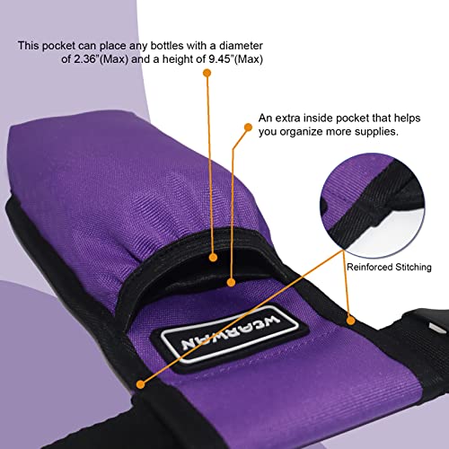 Massage Oil Holster, Adjustable and Durable Massage Holster, Bag only, Bottle not Included - color: purple