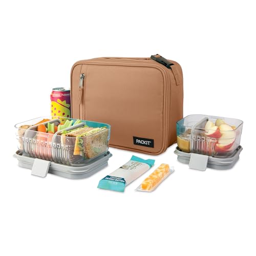PackIt Freezable Classic Lunch Box, Almond - color: Almond