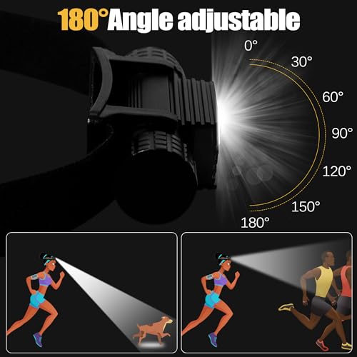 Headlamp Rechargeable, 2000 Lumen Super Bright LED Head Lamp for Adults, IP67 Waterproof Rechargeable Headlight with 9 Modes, Head Flashlight with 2600 mAh for Outdoor Camping Hiking Fishing Running - size: 5 Bead - 2000 lm - 9 Modes