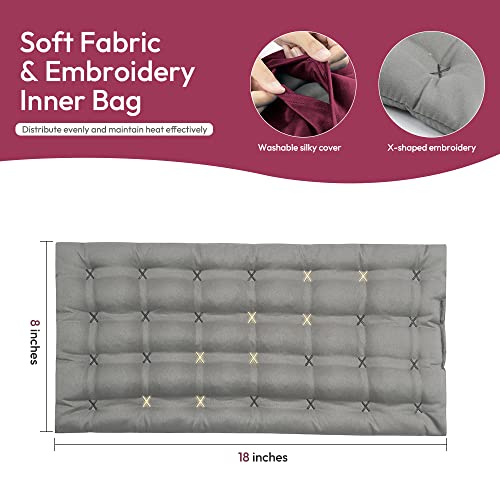 Microwavable Heating Pad with Washable Cover, 8 x 18 Microwave Heating Pad for Neck and Shoulders, Moist Heat Bean Bag Warm Compress for Knee, Joints, Wrist, Abdomen (Wine Red) - color: 8 X 18" Wine Red - 1 Pack