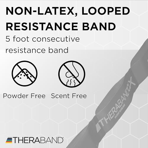THERABAND CLX Resistance Band with Loops, 5-Foot Band - color: Level 6 / Super Heavy - Silver