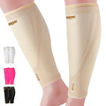 Copper Calf Compression Sleeves for Men Women, Shin Splint Relief, Grip - color: Nude, size: XX-Large