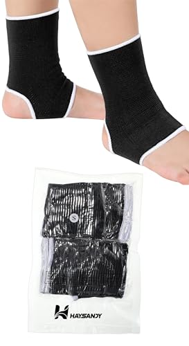 Haysandy 4 Pcs Kids Ankle Brace Support, Black, 5-10 Years - color: Black, size: 5-10 Years