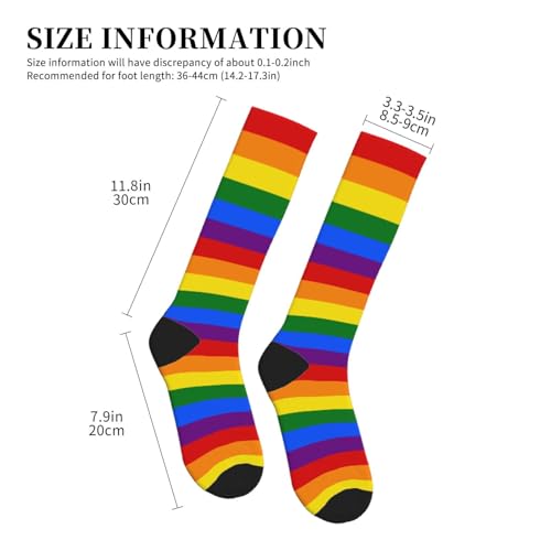 Compression Socks Knee High Support Stockings Women Men - color: Lgbt Flag Gay Pride Rainbow