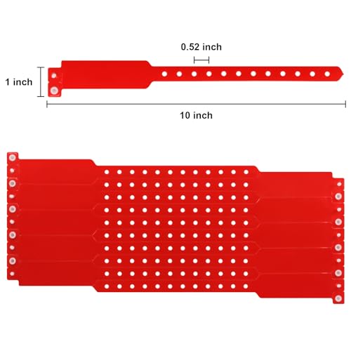 100pcs Vinyl Wristbands, Disposable Waterproof Wristbands(Color : Red) - color: Red