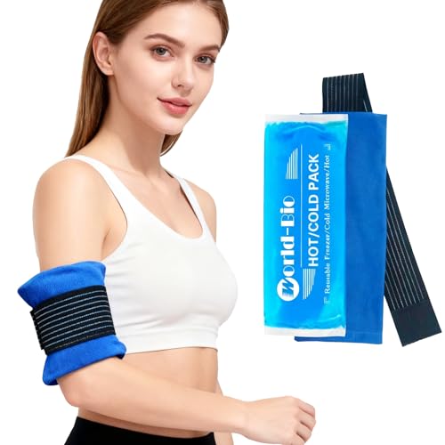 Reusable Soft Gel Ice Pack Wrap 12"x4.7", Hot and Cold Compress First Aid - color: Blue - 12" X 4.7" - 1 Ice Pack & Wrap