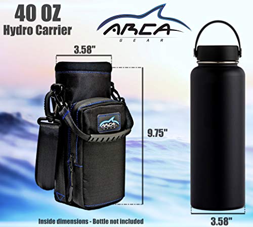 Arca Gear 40 oz Hydro Carrier - Insulated Water Bottle Sling w/Carry Handle, Shoulder Strap, Wallet and Two Pouches - The Perfect Flask Accessory - Black - color: Black
