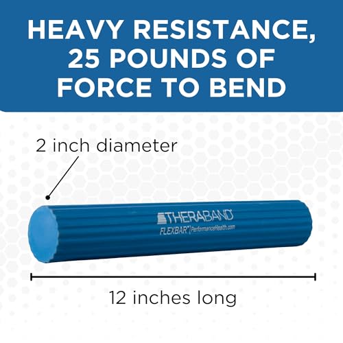 THERABAND FlexBar, Flex Bar, Physical Therapy, Tennis Elbow, Blue - color: Blue