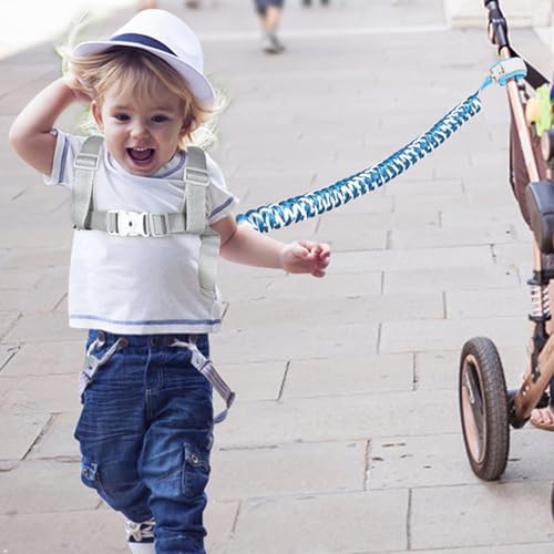 Toddler Leash Anti Lost Wrist Link, Accmor Baby Walking Safty Harness Leash - color: Navy Blue/Dinosaurs & Planet