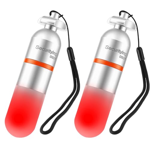 SecurityIng 2 Pcs Scuba Dive Strobe Signal Light, 2 Modes -Red - color: Red