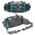 Outdoor Fanny Pack Hiking Camping Biking Waterproof Waist Pack 2 Water Bottle Holder Sports Bag for Women and Men Green - color: Green