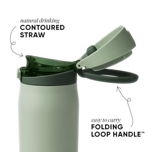 Simple Modern Water Bottle with Straw & Handle | 24oz | Green - color: -Eucalyptus Mix, size: 24 Ounces