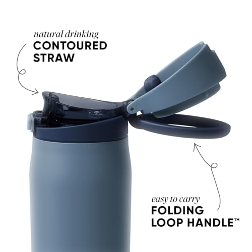 Simple Modern Water Bottle with Straw & Handle | 30oz | Blue - color: -Deep Dune, size: 30 Ounces