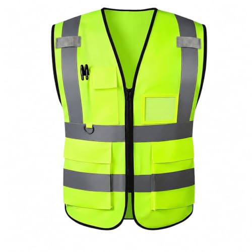 Safety Vest High Visibility Reflective Construction Vest - color: Green, size: Large