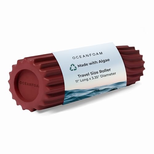 Oceanfoam Ripple Roller - Small Foam Roller for Physical Therapy (Maroon) - color: Maroon