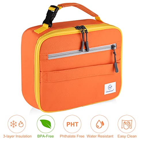 Genteen Kids Insulated Lunch Box for Boys Girls,2 Packs,Back to School - color: B-2pk Blue+Orange