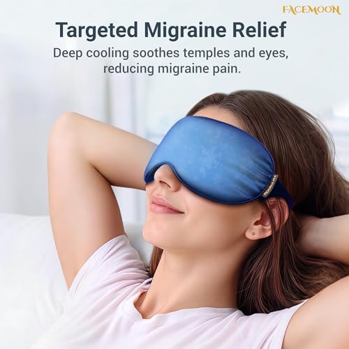 Cold Eye Mask - Cooling Eye Mask for Puffy Eyes, Cold Compress for Dark Circles, Tired Eyes, Headache, Migraines Relief - Reusable Gel Ice Pack, Weighted Sleep Mask((Black,Blue) - color: Black Blue