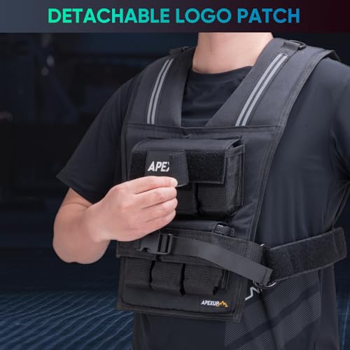 APEXUP Weighted Vest Men, Adjustable Weight Vest for Running - color: Black, size: With Weights-30lbs