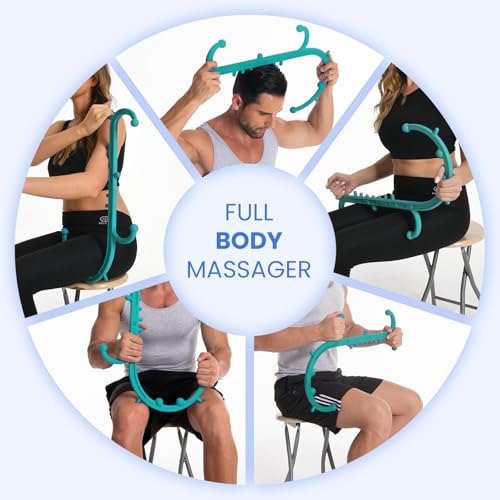 Ranarose Deep Tissue Back & Neck Massager for Body Muscle Pain Relief - color: Turquoise