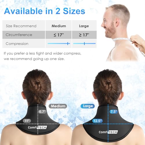 ComfiTECH Neck Ice Pack Wrap Gel, Cervical Cold Relief, M, 1 Pack - size: Medium