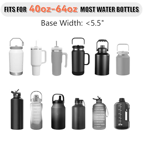 Water Bottle Carrier Bag with Strap Phone Pocket for Walking, Hiking, Cycling - color: 1-Black, size: 40oz-64oz