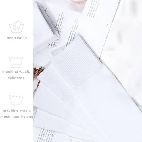phnydreg 3 Pairs Leg Sleeve Shin Pre Cut Socks for Kids Youth Men Women Soccer Running Cycling - color: White