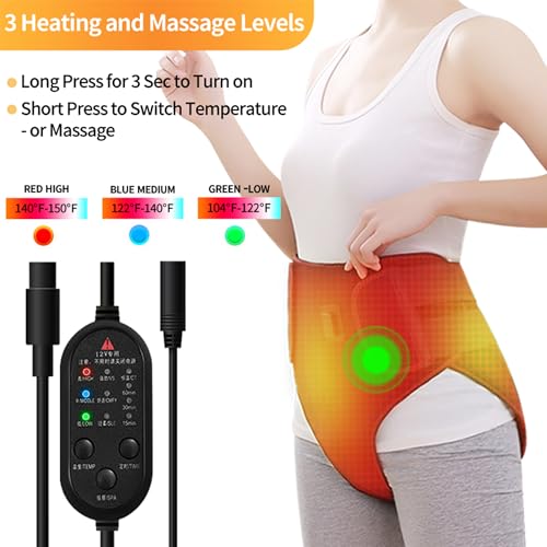 Period Heating Pad, Heating Pad for Period Cramps Massager for Women, with 3 Vibration and Heat Settings, New Upgrade Menstrual Heating Pad for Abdomen Pain and Cramps Relief - color: Black
