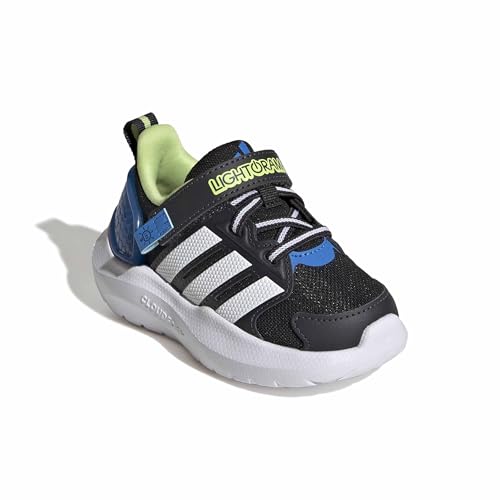 adidas Boys Marvel Lightorama Spider-Man Sneakers Shoes - Red - color: Black/White/Lucid Ray Blue, size: 4 Infant