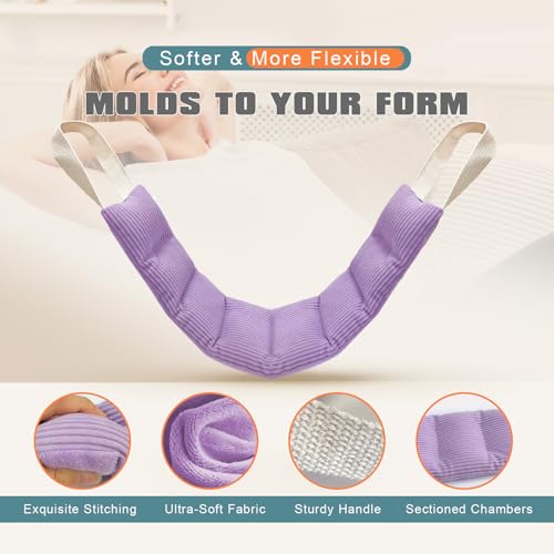 uncn Heating Pad for Neck and Shoulders and Back Moist Small Microwavable Neck Wrap Warmer Weighted Heat Wrap Microwave Heatable Rice Beanbag Cervical Hot Pack Lavender Scented 1.5Pounds - color: Purple