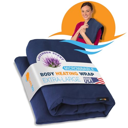 SunnyBay Lavender Microwavable Heating Pad, 10x24 inch, 2.8 lb, Cotton Navy - color: Lavender Scented Navy Blue