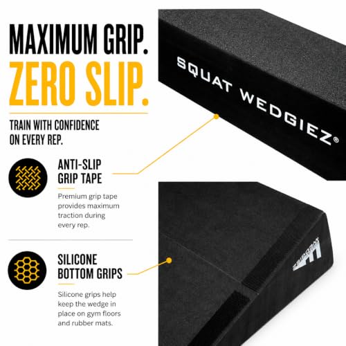 SquatWedgiez SumoWedgie Squat Wedge & Slant Board, 20 Degree, 24" Wide – Heavy Duty 1000 lb Capacity for Heel Elevated Squats, Knees Over Toes Training, Calf Stretching & Ankle Mobility