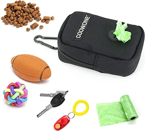 Dog Treat Pouch Dog Poop Bag Holder For Leashes, Pets Snack Container With Inner Mesh Bag, Puppy Supplies Perfect For Training And Walking - Hands Free Dog Waste Bag Dispenser -Dog Travel Accessories - color: Black