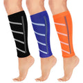 Junely 3 Pairs Calf Compression Sleeve for Men and Women - color: Striped
