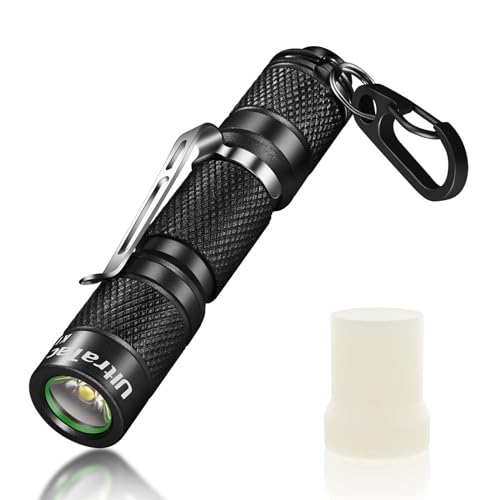 UltraTac K1 180LM AAA Battery Waterproof LED Keychain Flashlight - color: BLACK X 1