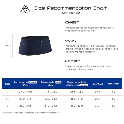 Haimont No-Bounce Running Hydration Belt for Trail & Daily Runs, Blue, L - color: Dark Blue, size: Large