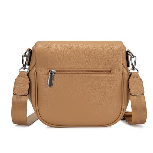 Montana West Crossbody Bag for Women, Vegan Leather Bum Bag with Coin Purse - color: Camel
