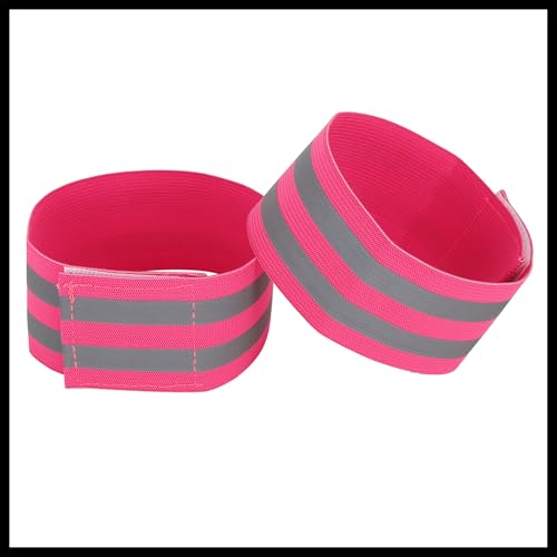 8pcs Reflective Bands for Arm Reflective Armbands High Visibility Night Cycling Riding Reflector Tape Straps Bracelet Pink Durable Material