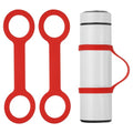 PATIKIL Water Bottle Carrier Grip, Portable Soft Silicone Non-Slip Water Handle Grip Water Bottle Holder Strap - color: Red
